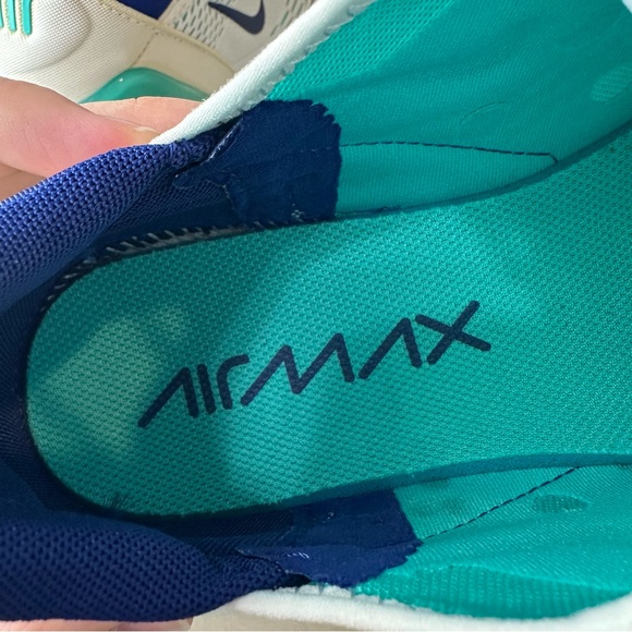 Nike Men’s White Hyper Jade Blue 270 Sneakers Shoes Size 10.5 - Picture 5 of 8